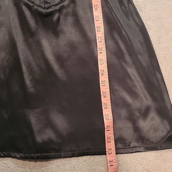 Vintage Guess Black Satin Dress With Lace Up Front. Sz 9 - Picture 8 of 11